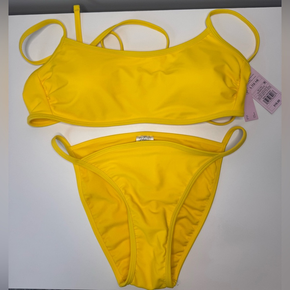 Wild Fable Yellow Bikini Set Top Size Large, Bottom Size Medium beach pool wear